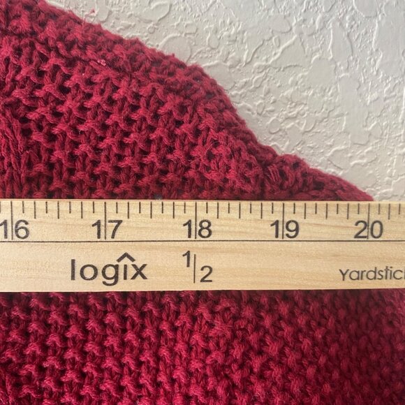 Ruff Hewn Chunky Cable Knit Sweater Womens L Ramie Cotton Crew Neck Cabin Core - Picture 9 of 13